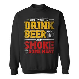 Beer Funny Bbq Chef Beer Smoked Meat Lover Gift Grilling Bbq Sweatshirt - Monsterry UK