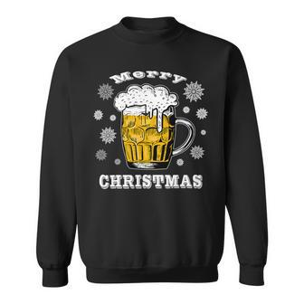 Beer Funny Beer Drinkers Merry Christmas Snowflake Holiday Sweatshirt - Monsterry DE