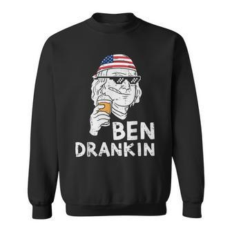 Ben Drankin Stoner Benjamin Franklin Thug Weed 4Th Of July Sweatshirt | Mazezy