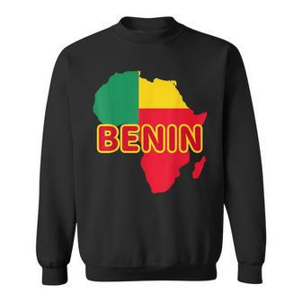 Benin Beninese Pride Flag Map Africa Print Sweatshirt | Mazezy
