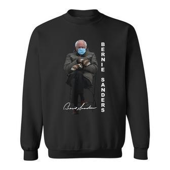 Bernie Sanders Sitting Inauguration Meme Mittens Funny Meme Funny Gifts Sweatshirt | Mazezy