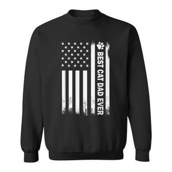 Best Cat Dad Ever Us Flag For Cat Dad Fathers Day Sweatshirt | Mazezy