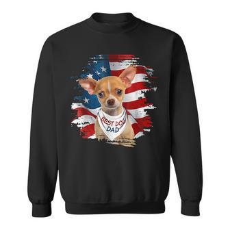 Best Chihuahua Dad Ever American Flag Dog Fathers Day Sweatshirt | Mazezy