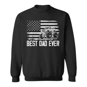 Best Dad Ever With Us American Flag Truck Dad Fathers Day Sweatshirt | Mazezy