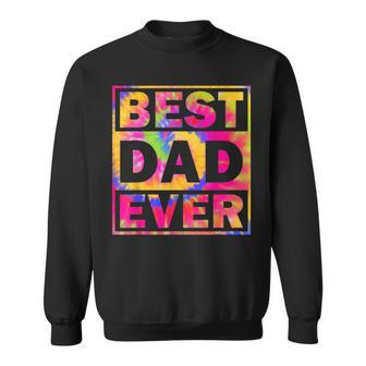 Best Dad Ever With Us Flag Tie Dye Fathers Day Sweatshirt | Mazezy AU