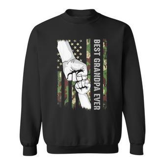 Best Grandpa Ever Fist Pump With Us American Flag Fathers Sweatshirt | Mazezy AU