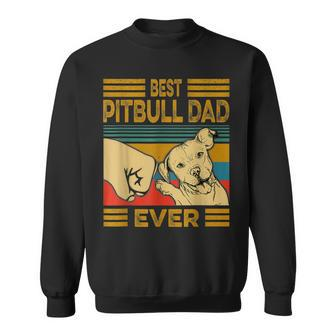 Best Pitbull Dad Ever Retro Vintage Sweatshirt | Mazezy