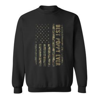 Best Poppy Ever Camouflage American Flag Fathers Day Sweatshirt - Seseable