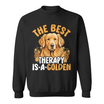 The Best Therapy Is A Golden Retriever Dog Lover Puppy Owner Sweatshirt | Mazezy
