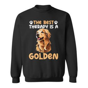 The Best Therapy Is A Golden Retriever Dog Lovers Sweatshirt - Seseable