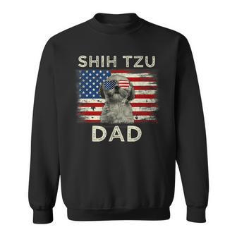 Best Shih Tzu Dad Ever American Flag 4Th Of July Father Day Sweatshirt | Mazezy