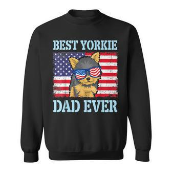 Best Yorkie Dog Dad Ever Happy Father Day Dog Daddy American Sweatshirt | Mazezy