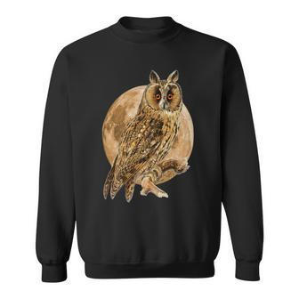 Beutiful Owl With Full Moon Design Sweatshirt - Monsterry CA