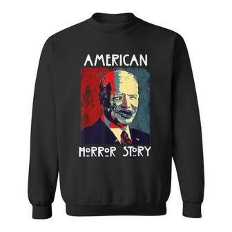 Biden Horror American Zombie Story Halloween Retro Vintage Sweatshirt | Mazezy