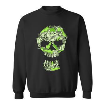 Big Ol Sneaker Head Green Color Graphic Sweatshirt | Mazezy