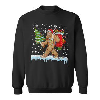 Bigfoot Christmas Tree Lights Xmas Boys Sasquatch Lovers Sweatshirt | Mazezy UK
