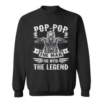 Biker Grandpa Poppop The Man Myth The Legend Motorcycle Sweatshirt | Mazezy