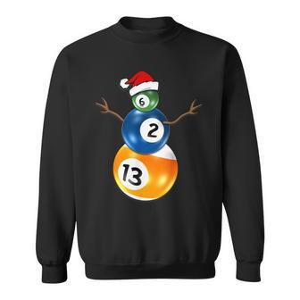 Billiards Christmas Snowman With Pool Table Balls Sweatshirt - Monsterry DE