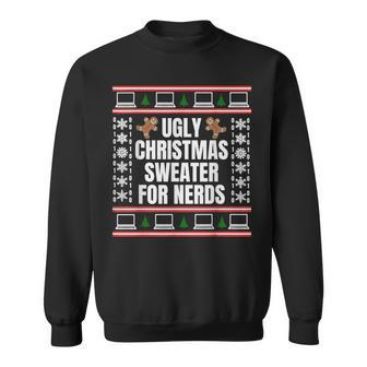 Binary Ugly Christmas Sweater For Nerds Showing Laptops Sweatshirt - Monsterry DE
