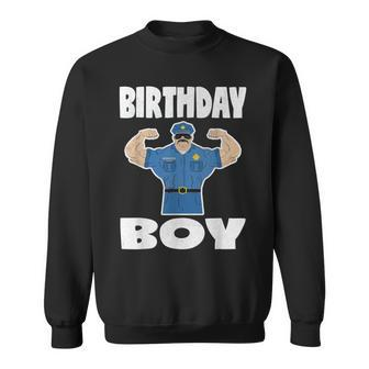 Birthday Boy Cop Vintage Muscle Police Bday Sweatshirt | Mazezy