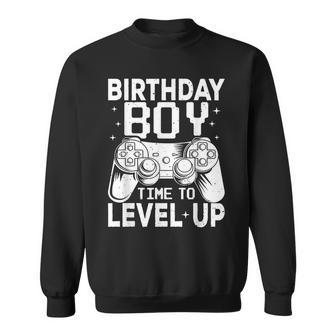 Birthday Boy Time To Level Up Kids Party Gift Video Gaming Sweatshirt | Mazezy
