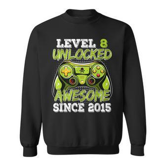 Birthday Boy Video Game Level 8 Unlocked Awesome Since 2015 Sweatshirt | Mazezy