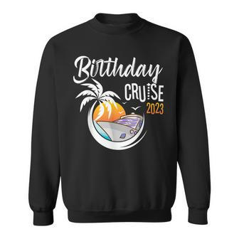 Birthday Cruise 2023 Sunset Retro Cousin Crew Matching Sweatshirt | Mazezy