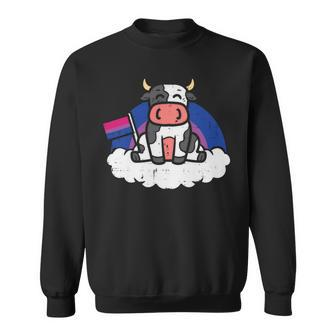 Bisexual Flag Cow Lgbt Bi Pride Stuff Farmer Animal Sweatshirt | Mazezy