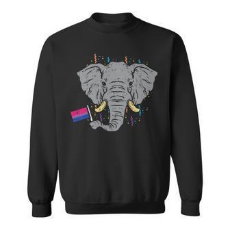 Bisexual Flag Elephant Lgbt Bi Pride Stuff Animal Sweatshirt | Mazezy