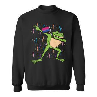 Bisexual Flag Frog Dab Lgbt Bi Pride Stuff Animal Sweatshirt | Mazezy