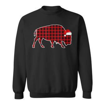 Bison Red Plaid Buffalo Christmas Pajamas Family Sweatshirt - Thegiftio UK