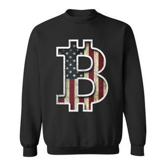 Bitcoin American Flag Cryptocurrency Patriotic Investor Sweatshirt | Mazezy