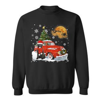 Black Akita Snow Red Truck Pick Up Christmas Tree Sweatshirt | Mazezy