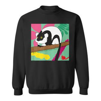 Black-And-White Ruffed Lemur Sweatshirt | Mazezy
