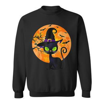 Black Cat Full Moon Halloween Costume Bunch Of Hocus Pocus Sweatshirt - Monsterry UK