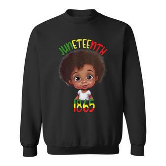 Black Girl Junenth 1865 Kids Toddlers Celebration Sweatshirt | Mazezy