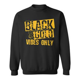 Black Gold Vibes Only Game Day Group High School Football Sweatshirt - Seseable