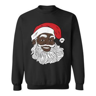 Black Happy Santa Fun African American Santa Sweatshirt - Seseable