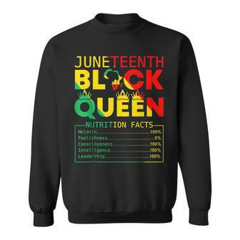 Black History Month Nutrition Facts Black Queen Junenth Sweatshirt - Seseable