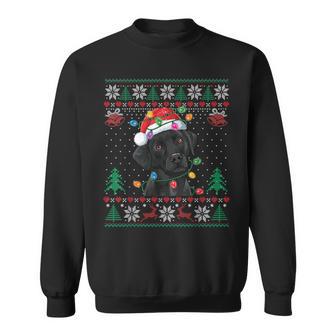 Black Lab Labrador Christmas Santa Hat Dog Ugly Sweater Sweatshirt - Thegiftio