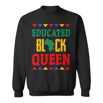 Black Queen Educated African Pride Dashiki Sweatshirt | Mazezy