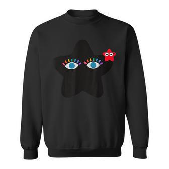 Black Star With Blink Eyes Colorful Fun With Friend Gift For Mens Sweatshirt | Mazezy