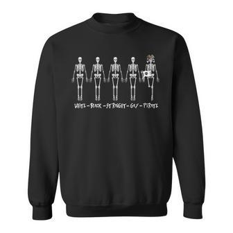 Black White Gay Straight Pirate Skeleton Lgbt Pride Human Sweatshirt | Mazezy