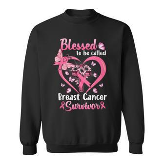 Blessed To Be Called Pink Women Heart Breast Cancer Survivor Sweatshirt - Monsterry DE