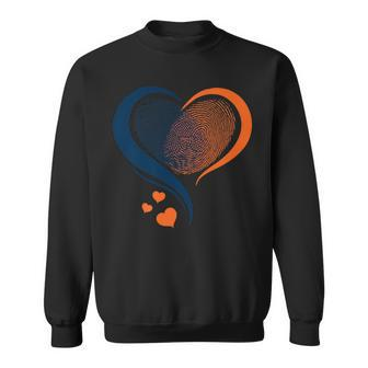 Blue And Orange Hearts Sweatshirt | Mazezy
