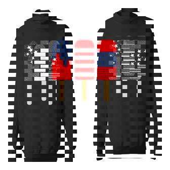 Blue Red White Ice Cream American Flag 4Th Of July Usa Sweatshirt | Mazezy