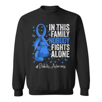 Blue Ribbon Survivor Fighter Diabetes Awareness Sweatshirt - Seseable
