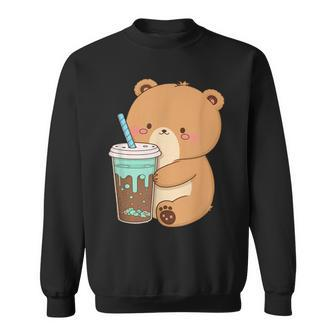 Boba Tea Bear Bubble Milk Kawaii Cute Anime Aesthetic Gifts For Bear Lovers Funny Gifts Sweatshirt | Mazezy