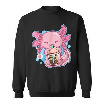 Boba Tea Bubble Tea Milk Tea Anime Axolotl Sweatshirt | Mazezy