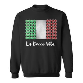Bocce Ball Game Italy Flag Italian Gifts Sweatshirt | Mazezy